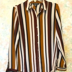 Primark Brown Striped Blouse